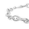 Sterling silver Quinn bracelet featuring oval links and double pear-shaped feature links, secured with a parrot clasp.