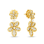 Roberto Coin Jasmine diamond flower drop earrings in yellow gold