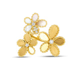 Roberto Coin Jasmine diamond flower ring in yellow gold