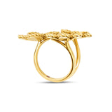 Roberto Coin Jasmine diamond flower ring in yellow gold