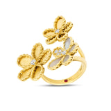 Roberto Coin Jasmine diamond flower ring in yellow gold