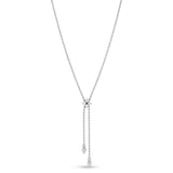 Roberto Coin Love In Verona white gold diamond flower necklet on ball link chain.