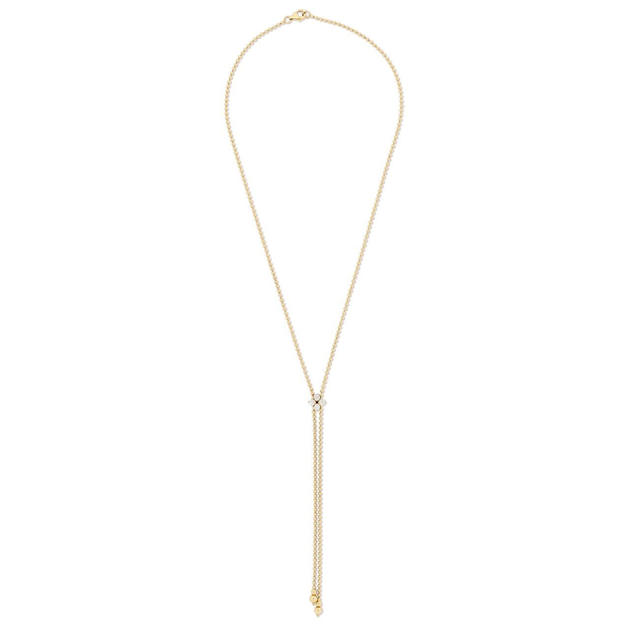 Roberto Coin Love in Verona diamond necklet in yellow gold with adjustable flower detail