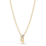 Roberto Coin Love in Verona diamond necklet in yellow gold with adjustable flower detail
