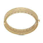 Roberto Coin Princess diamond bangle in yellow gold with satin finish and rope detail