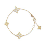Roberto Coin Princess Flower diamond bracelet in yellow and white gold