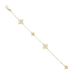 Roberto Coin Princess Flower diamond bracelet in yellow and white gold