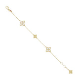 Roberto Coin Princess Flower diamond bracelet in yellow and white gold
