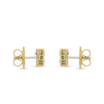 Roberto Coin Princess Flower diamond stud earrings in yellow and white gold