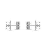 Roberto Coin Princess Flower diamond stud earrings in white gold