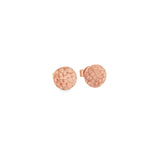 9ct rose gold stud earrings with round textured disc design