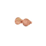 9ct rose gold stud earrings with round textured disc design