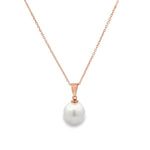 9ct rose gold pendant with 10mm South Sea pearl and articulated tapered bail.