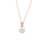 9ct rose gold pendant with 10mm South Sea pearl and articulated tapered bail.