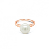 18ct rose gold ring with a 9.6mm South Sea pearl.