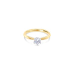 18ct yellow and white gold solitaire diamond ring featuring a 0.40ct round brilliant cut diamond in a six-claw setting.