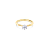 18ct yellow and white gold solitaire diamond ring featuring a 0.40ct round brilliant cut diamond in a six-claw setting.
