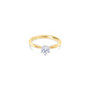 18ct yellow and white gold solitaire diamond ring featuring a 0.40ct round brilliant cut diamond in a six-claw setting.