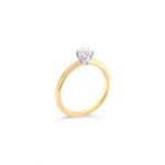 18ct yellow and white gold solitaire diamond ring featuring a 0.40ct round brilliant cut diamond in a six-claw setting.