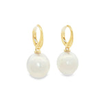 18ct yellow gold South Sea pearl drop earrings with oval pearls