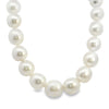 Strand of twenty-nine 12–14mm oval South Sea pearls with an 18ct yellow gold oval matte clasp, individually knotted and graduated in size.