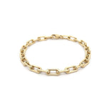9ct yellow gold bracelet with square hollow links and polished finish
