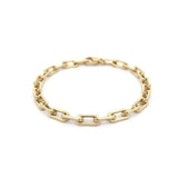 9ct yellow gold bracelet with square hollow links and polished finish
