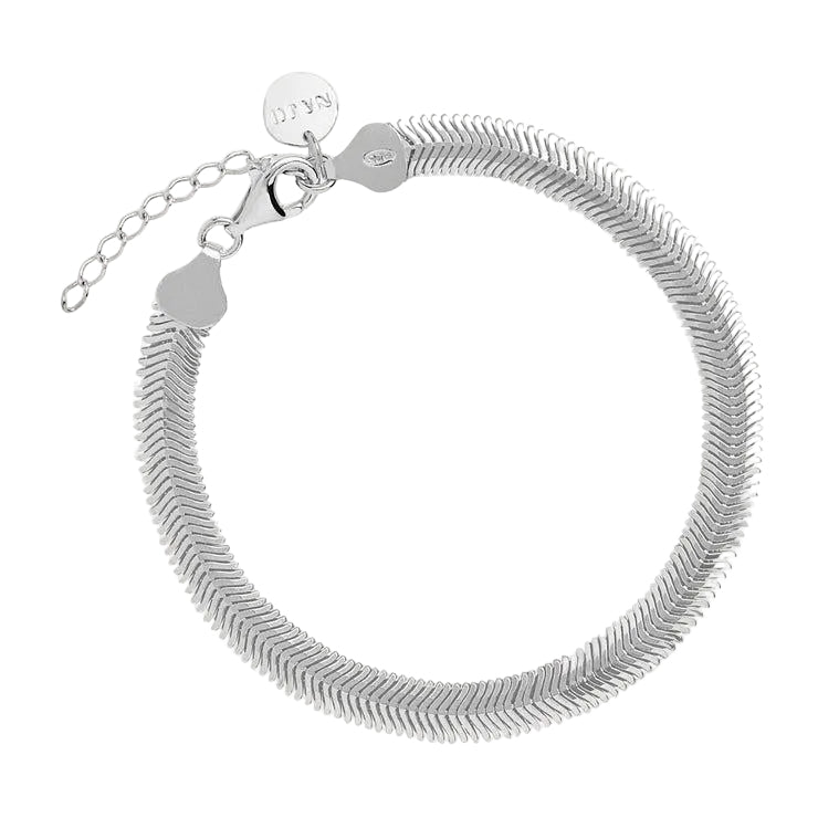 Sterling silver 6mm serpent link bracelet with lobster clasp