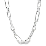 Sterling silver necklet with alternating oval links and fancy parrot clasp.