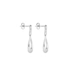 Sterling silver double puff pear drop earrings in figure 8 design with post and butterfly fittings