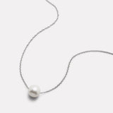 Sterling silver necklet with large freshwater pearl on fine chain