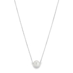 Sterling silver necklet with large freshwater pearl on fine chain
