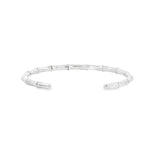 Sterling silver gents bamboo-style graduated oval cuff bangle.