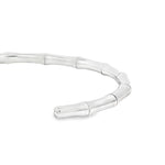 Sterling silver gents bamboo-style graduated oval cuff bangle.