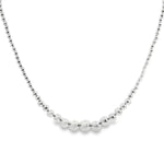 Sterling silver necklet with graduated 4–10mm polished ball links.