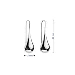 Sterling silver graduated puff raindrop hook earrings with polished finish