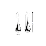 Sterling silver graduated puff raindrop hook earrings with polished finish