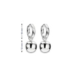 Sterling silver 16mm huggie earrings with removable 12mm polished ball drops
