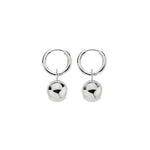 Sterling silver 16mm huggie earrings with removable 12mm polished ball drops
