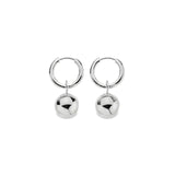 Sterling silver 16mm huggie earrings with removable 12mm polished ball drops