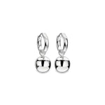 Sterling silver 16mm huggie earrings with removable 12mm polished ball drops