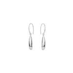 Sterling silver puff freeform articulated drop earrings on hook fittings.