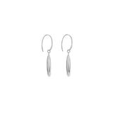Sterling silver puff freeform articulated drop earrings on hook fittings.