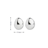 Sterling silver puff ovoid stud earrings 14x11mm with post fittings