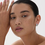 Sterling silver puff ovoid stud earrings 14x11mm with post fittings