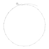 Sterling silver station necklet with textured cube details on a fine trace chain.