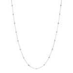 Sterling silver station necklet with textured cube details on a fine trace chain.