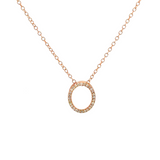 Rose Gold Diamond Oval Pendant