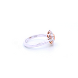 Pink and White Diamond White & Rose Gold Floral Ring