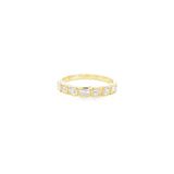 Horizontal Emerald Cut Diamond Yellow Gold Ring
